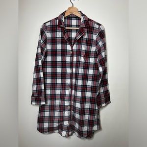 Lauren Ralph Lauren Womens Button Up Multi Color Plaid Pajama Night Shirt s